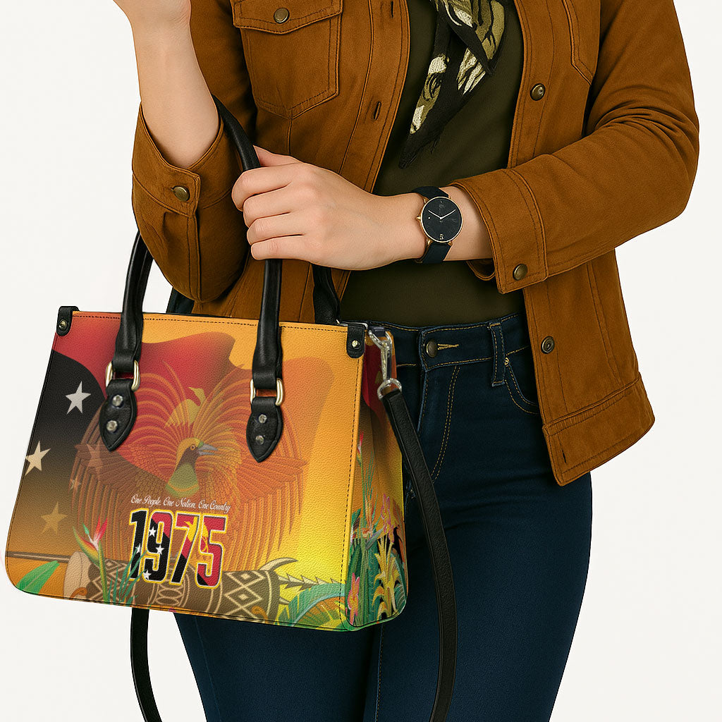 Papua New Guinea Independence Day Leather Bag One People One Nation One Country LT14 - Polynesian Pride