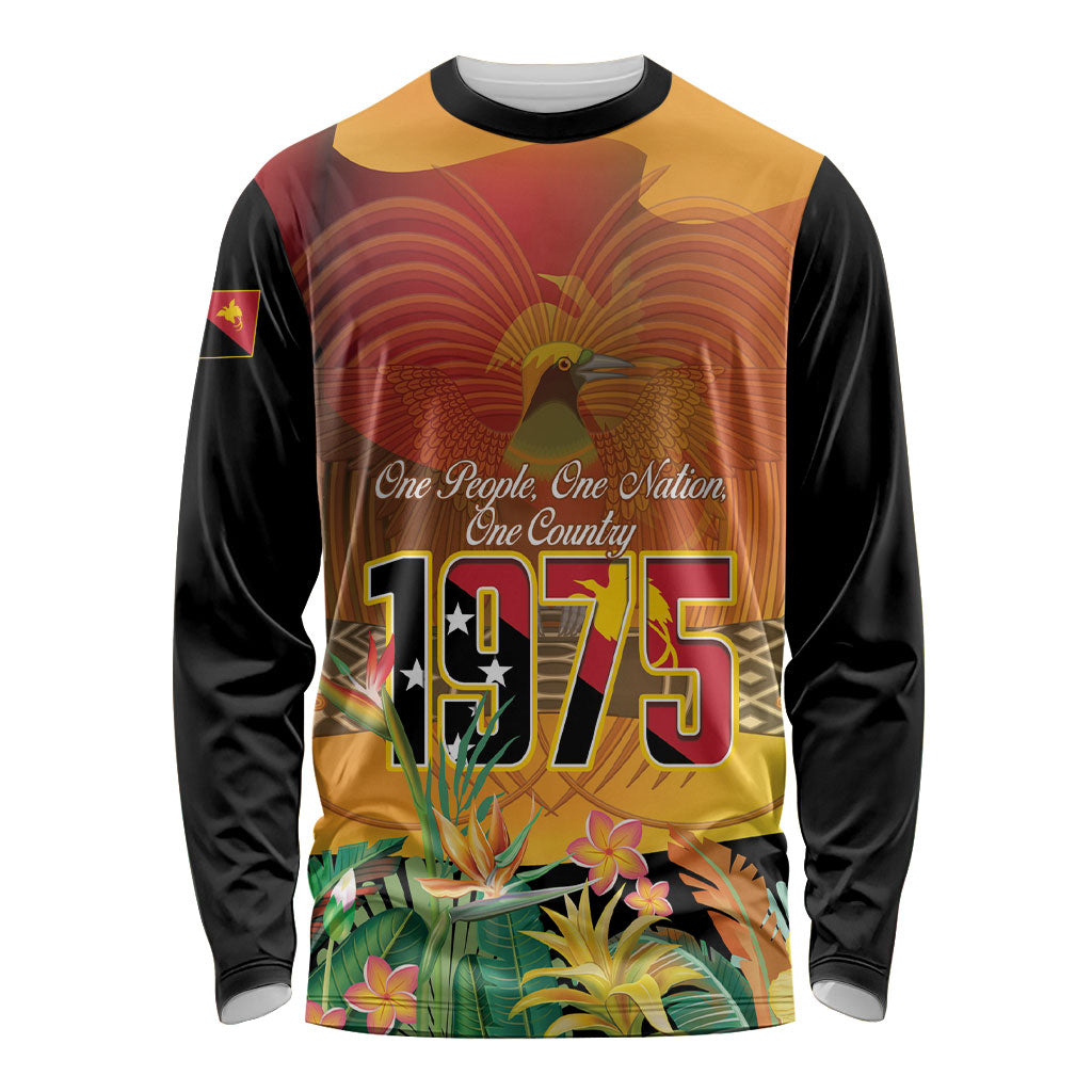 Personalised Papua New Guinea Independence Day Long Sleeve Shirt One People One Nation One Country LT14 Unisex Multicolor - Polynesian Pride