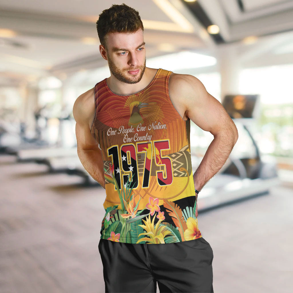 Personalised Papua New Guinea Independence Day Men Tank Top One People One Nation One Country LT14 Multicolor - Polynesian Pride