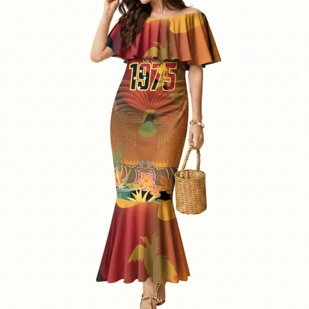 Personalised Papua New Guinea Independence Day Mermaid Dress One People One Nation One Country LT14 Women Multicolor - Polynesian Pride