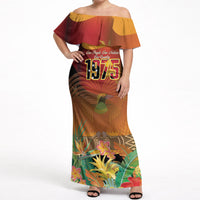 Personalised Papua New Guinea Independence Day Off Shoulder Maxi Dress One People One Nation One Country LT14 Women Multicolor - Polynesian Pride