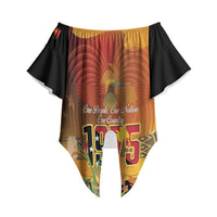 Personalised Papua New Guinea Independence Day Off Shoulder Wrap Waist Top One People One Nation One Country LT14 Multicolor - Polynesian Pride