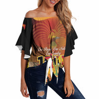 Personalised Papua New Guinea Independence Day Off Shoulder Wrap Waist Top One People One Nation One Country LT14 - Polynesian Pride
