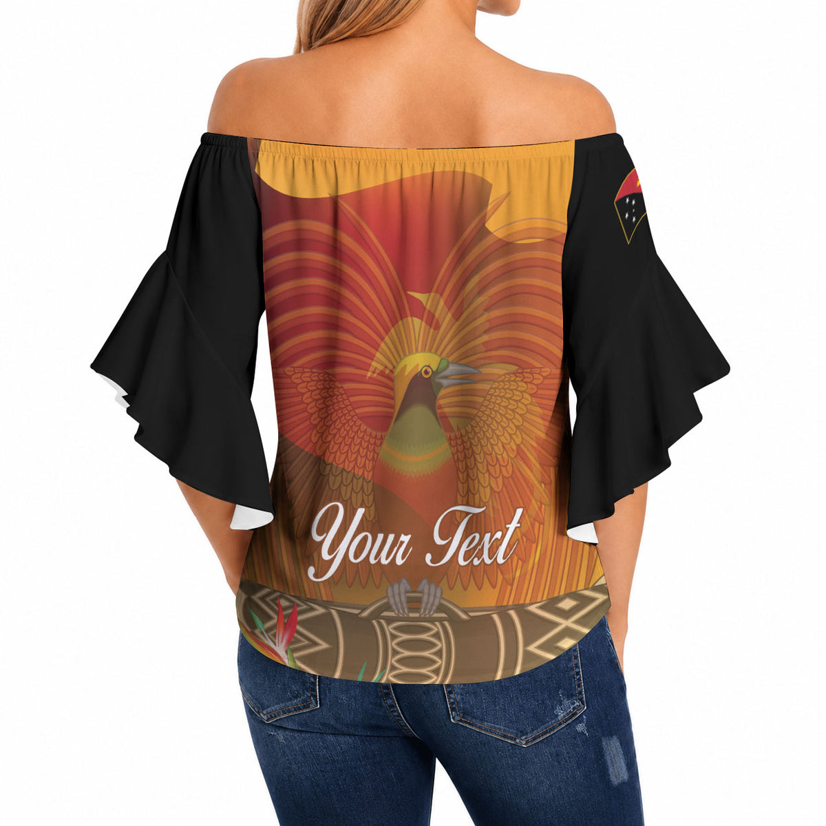 Personalised Papua New Guinea Independence Day Off Shoulder Wrap Waist Top One People One Nation One Country LT14 - Polynesian Pride