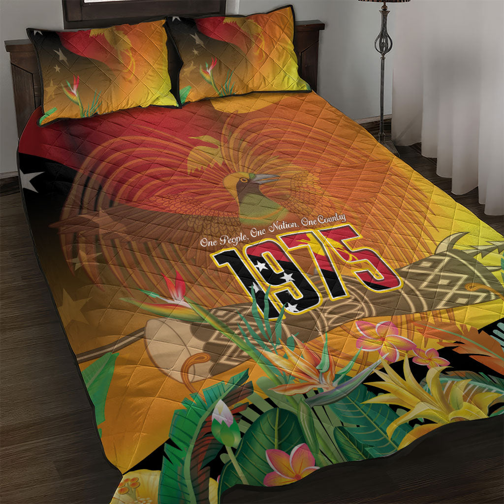 Papua New Guinea Independence Day Quilt Bed Set One People One Nation One Country LT14 Multicolor - Polynesian Pride