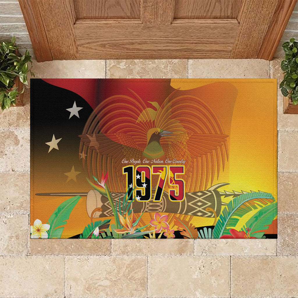 Papua New Guinea Independence Day Rubber Doormat One People One Nation One Country LT14 Multicolor - Polynesian Pride