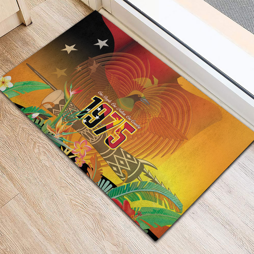 Papua New Guinea Independence Day Rubber Doormat One People One Nation One Country LT14 - Polynesian Pride