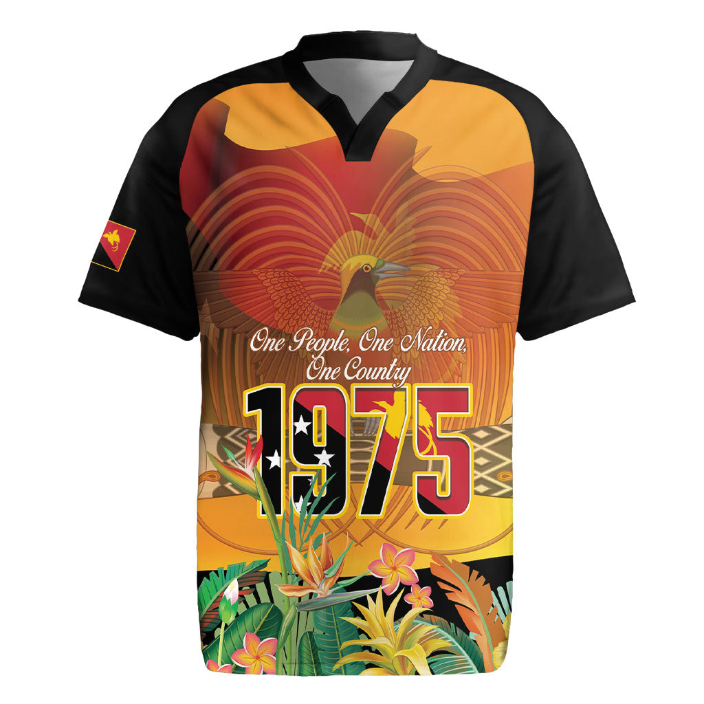 Personalised Papua New Guinea Independence Day Rugby Jersey One People One Nation One Country LT14 Multicolor - Polynesian Pride