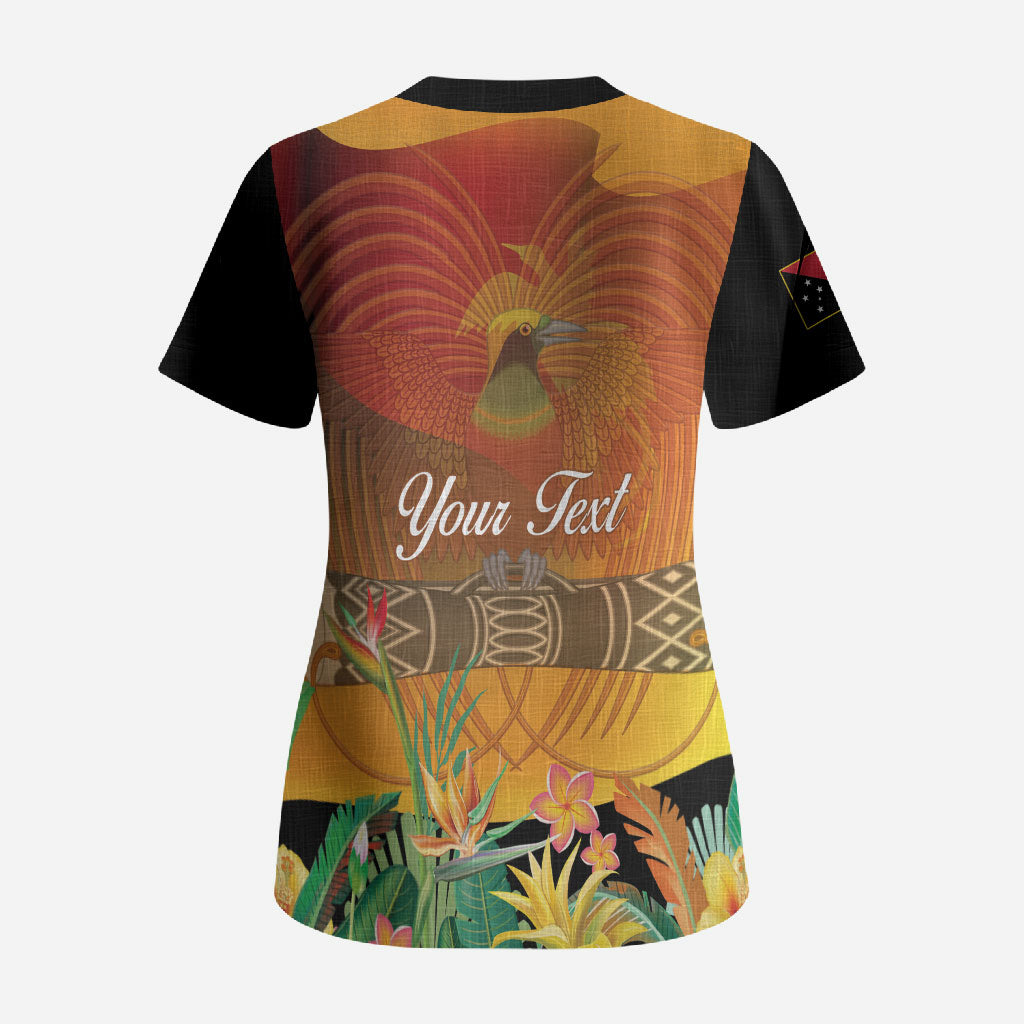 Personalised Papua New Guinea Independence Day Scrub Top One People One Nation One Country LT14 - Polynesian Pride
