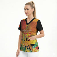 Personalised Papua New Guinea Independence Day Scrub Top One People One Nation One Country LT14 - Polynesian Pride