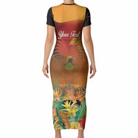 Personalised Papua New Guinea Independence Day Short Sleeve Bodycon Dress One People One Nation One Country LT14 - Polynesian Pride