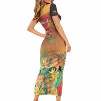 Personalised Papua New Guinea Independence Day Short Sleeve Bodycon Dress One People One Nation One Country LT14 - Polynesian Pride