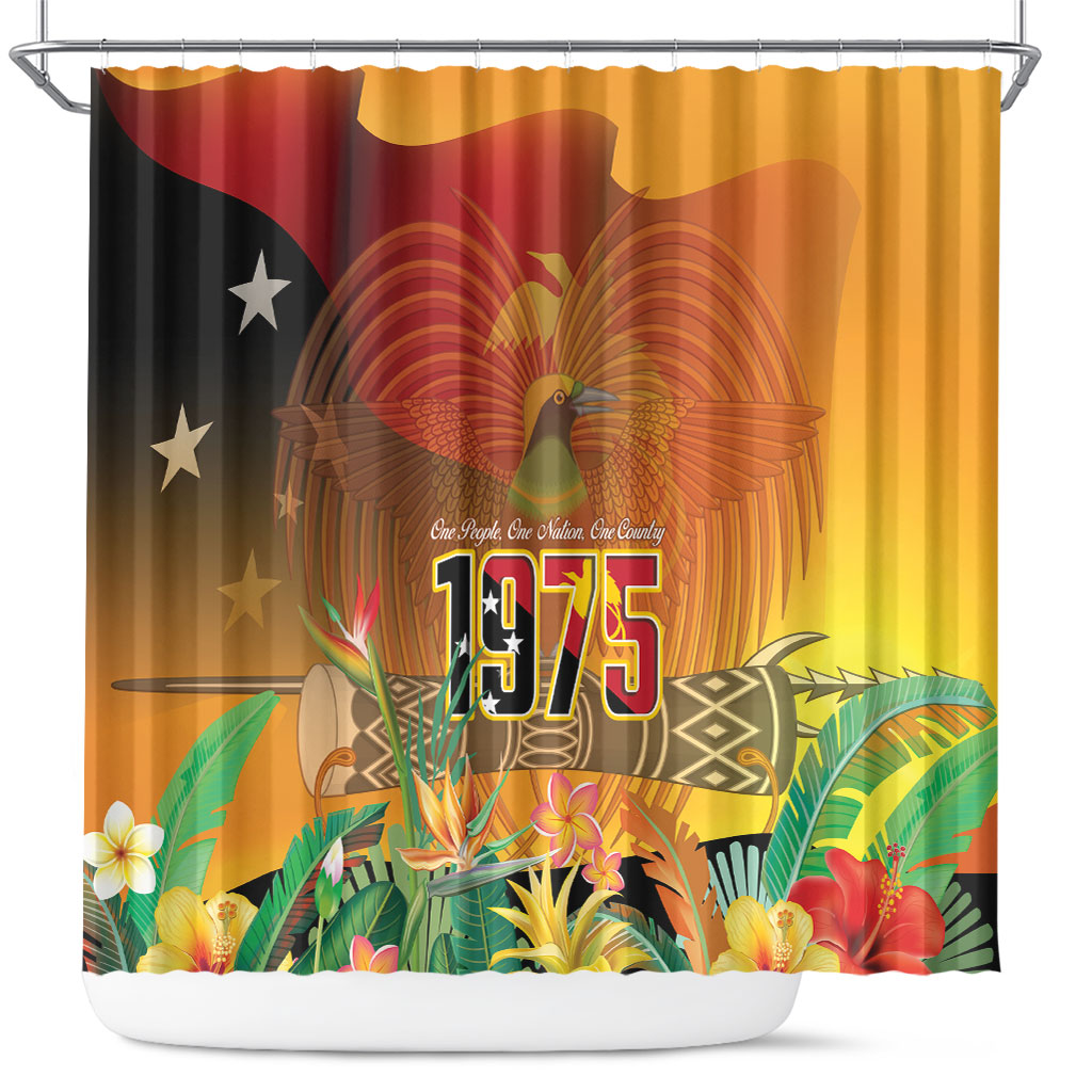 Papua New Guinea Independence Day Shower Curtain One People One Nation One Country LT14 Multicolor - Polynesian Pride