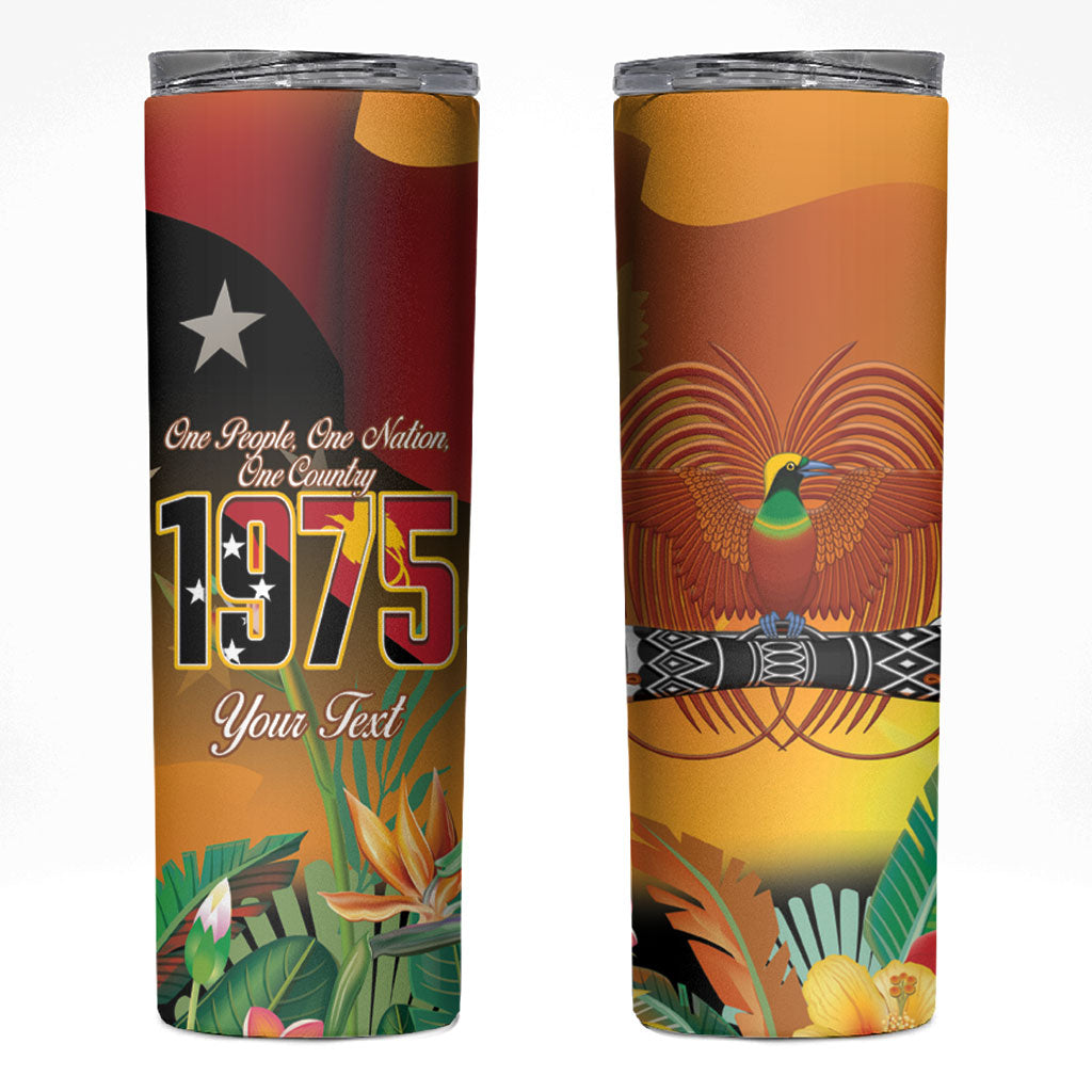 Personalised Papua New Guinea Independence Day Skinny Tumbler One People One Nation One Country LT14 Multicolor - Polynesian Pride