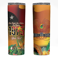 Personalised Papua New Guinea Independence Day Skinny Tumbler One People One Nation One Country LT14 Multicolor - Polynesian Pride