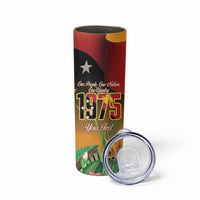 Personalised Papua New Guinea Independence Day Skinny Tumbler One People One Nation One Country LT14 - Polynesian Pride