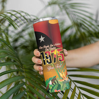 Personalised Papua New Guinea Independence Day Skinny Tumbler One People One Nation One Country LT14 - Polynesian Pride