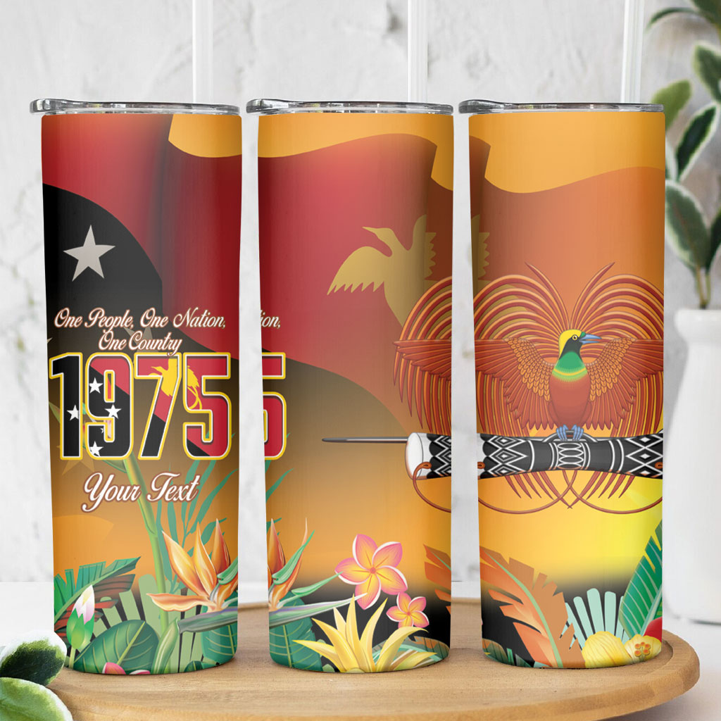Personalised Papua New Guinea Independence Day Skinny Tumbler One People One Nation One Country LT14 - Polynesian Pride