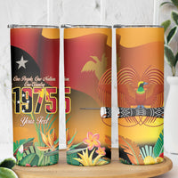 Personalised Papua New Guinea Independence Day Skinny Tumbler One People One Nation One Country LT14 - Polynesian Pride