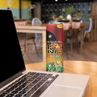Personalised Papua New Guinea Independence Day Skinny Tumbler One People One Nation One Country LT14 - Polynesian Pride