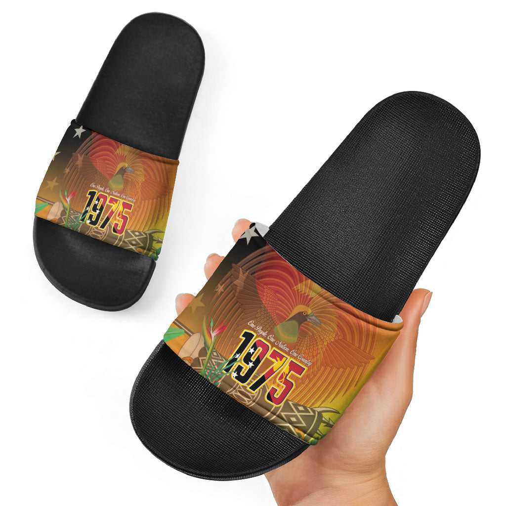 Papua New Guinea Independence Day Slide Sandals One People One Nation One Country LT14 - Polynesian Pride
