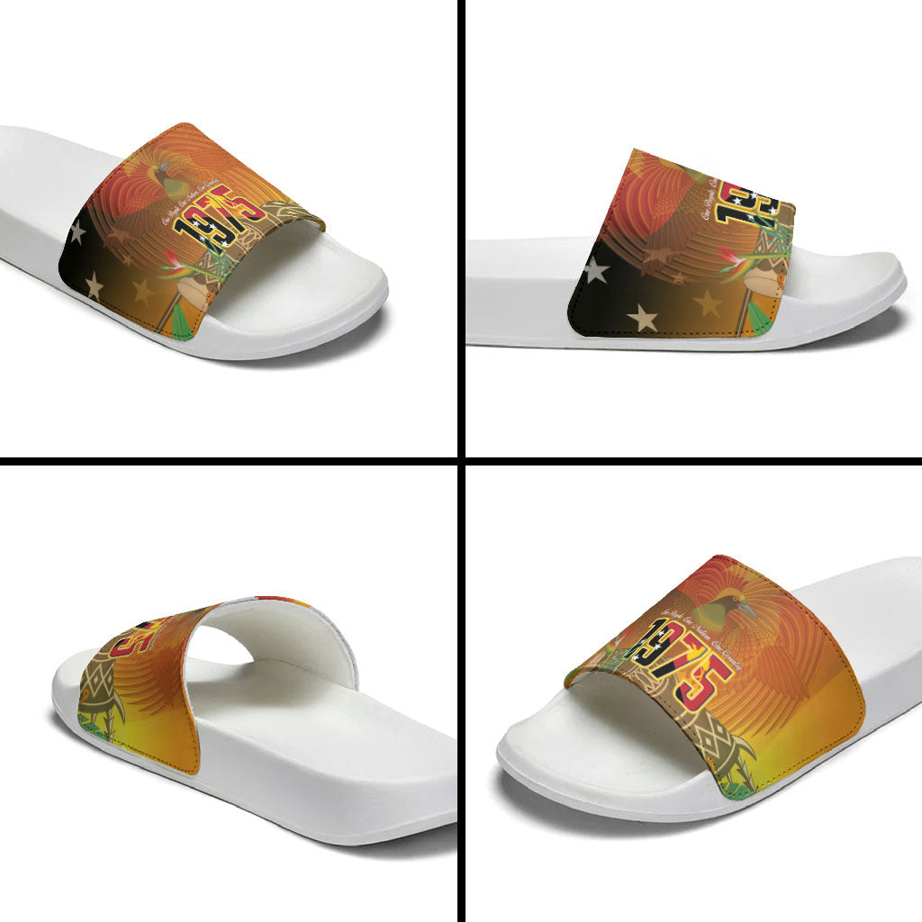 Papua New Guinea Independence Day Slide Sandals One People One Nation One Country LT14 - Polynesian Pride