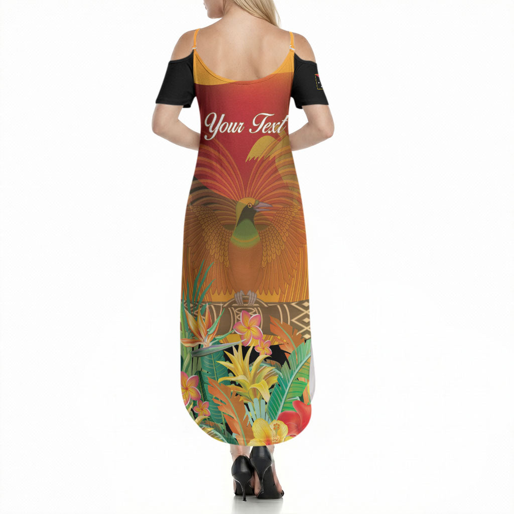 Personalised Papua New Guinea Independence Day Summer Maxi Dress One People One Nation One Country LT14 - Polynesian Pride