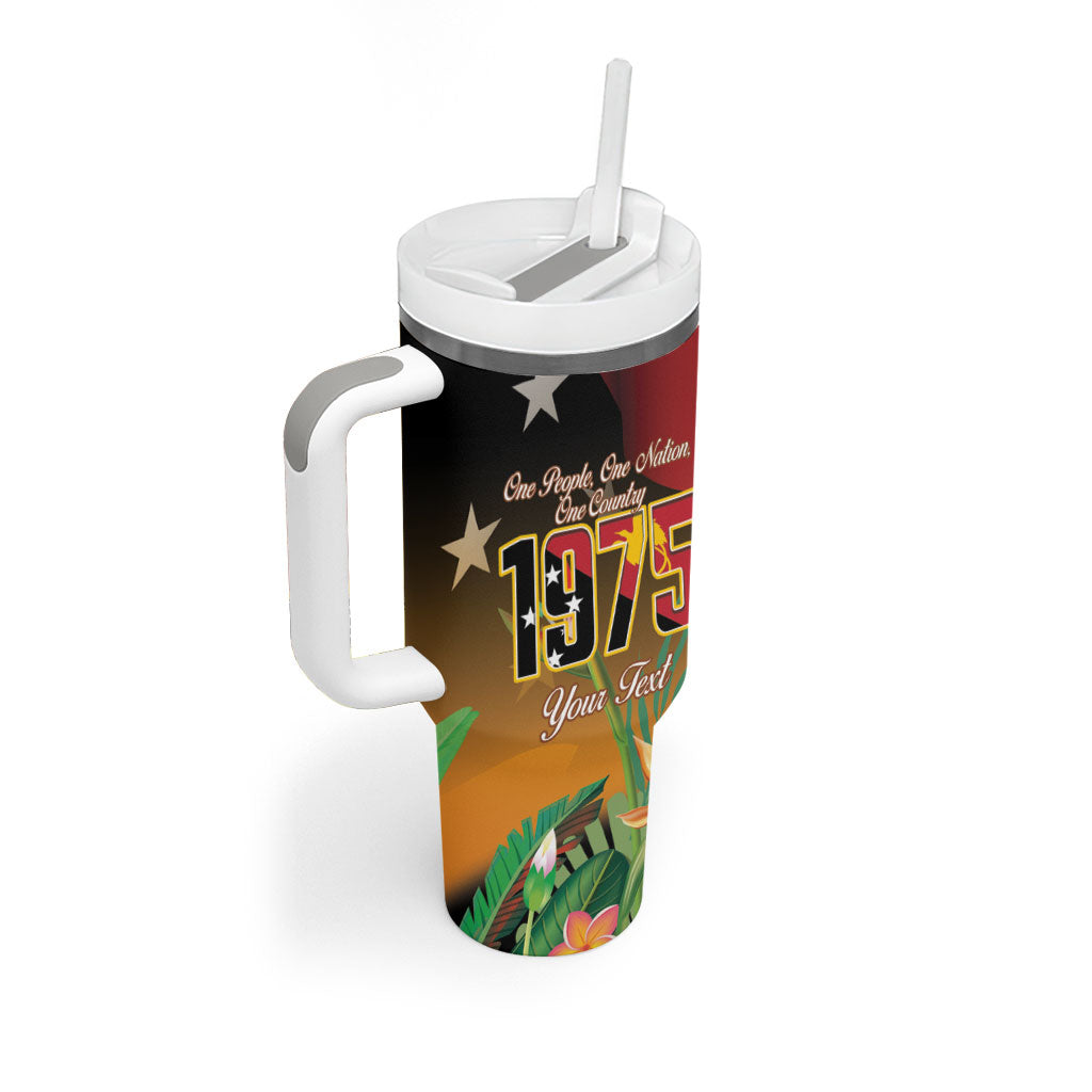 Personalised Papua New Guinea Independence Day Tumbler With Handle One People One Nation One Country LT14 - Polynesian Pride