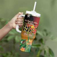 Personalised Papua New Guinea Independence Day Tumbler With Handle One People One Nation One Country LT14 - Polynesian Pride