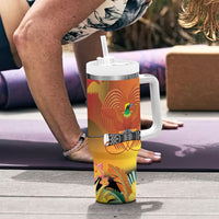 Personalised Papua New Guinea Independence Day Tumbler With Handle One People One Nation One Country LT14 - Polynesian Pride