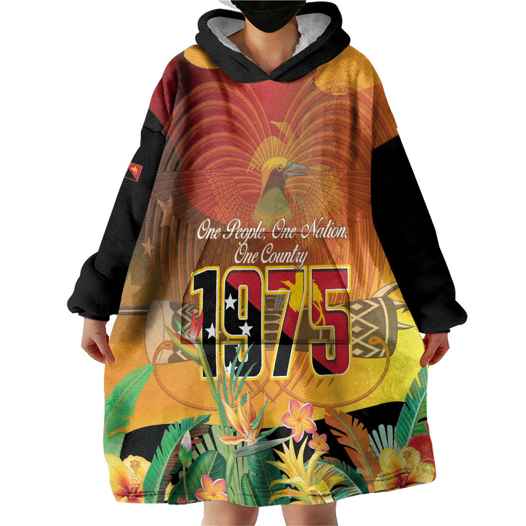 Personalised Papua New Guinea Independence Day Wearable Blanket Hoodie One People One Nation One Country LT14 - Polynesian Pride
