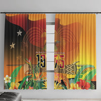 Papua New Guinea Independence Day Window Curtain One People One Nation One Country LT14 With Hooks Multicolor - Polynesian Pride
