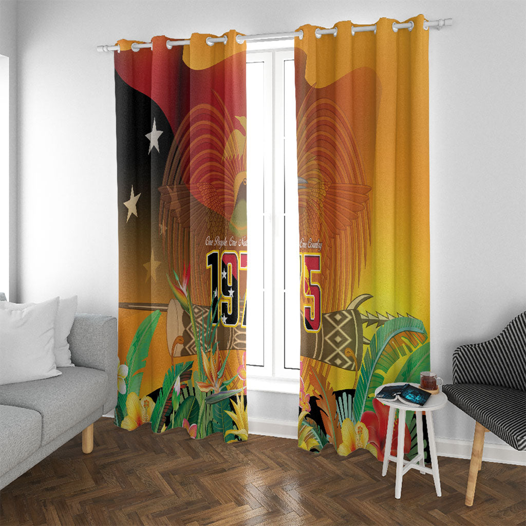 Papua New Guinea Independence Day Window Curtain One People One Nation One Country LT14 With Grommets Multicolor - Polynesian Pride