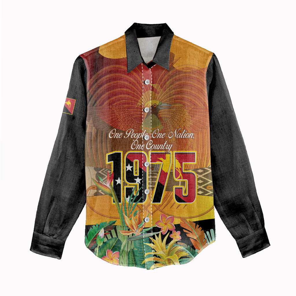 Personalised Papua New Guinea Independence Day Women Casual Shirt One People One Nation One Country LT14 - Polynesian Pride