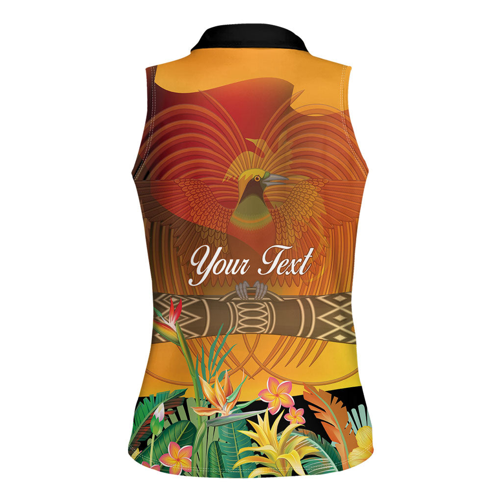 Personalised Papua New Guinea Independence Day Women Sleeveless Polo Shirt One People One Nation One Country LT14 - Polynesian Pride
