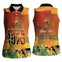 Personalised Papua New Guinea Independence Day Women Sleeveless Polo Shirt One People One Nation One Country LT14 - Polynesian Pride