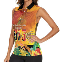 Personalised Papua New Guinea Independence Day Women Sleeveless Polo Shirt One People One Nation One Country LT14 - Polynesian Pride