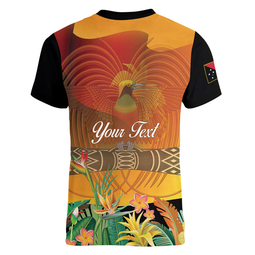 Personalised Papua New Guinea Independence Day Women V-Neck T-Shirt One People One Nation One Country LT14 - Polynesian Pride