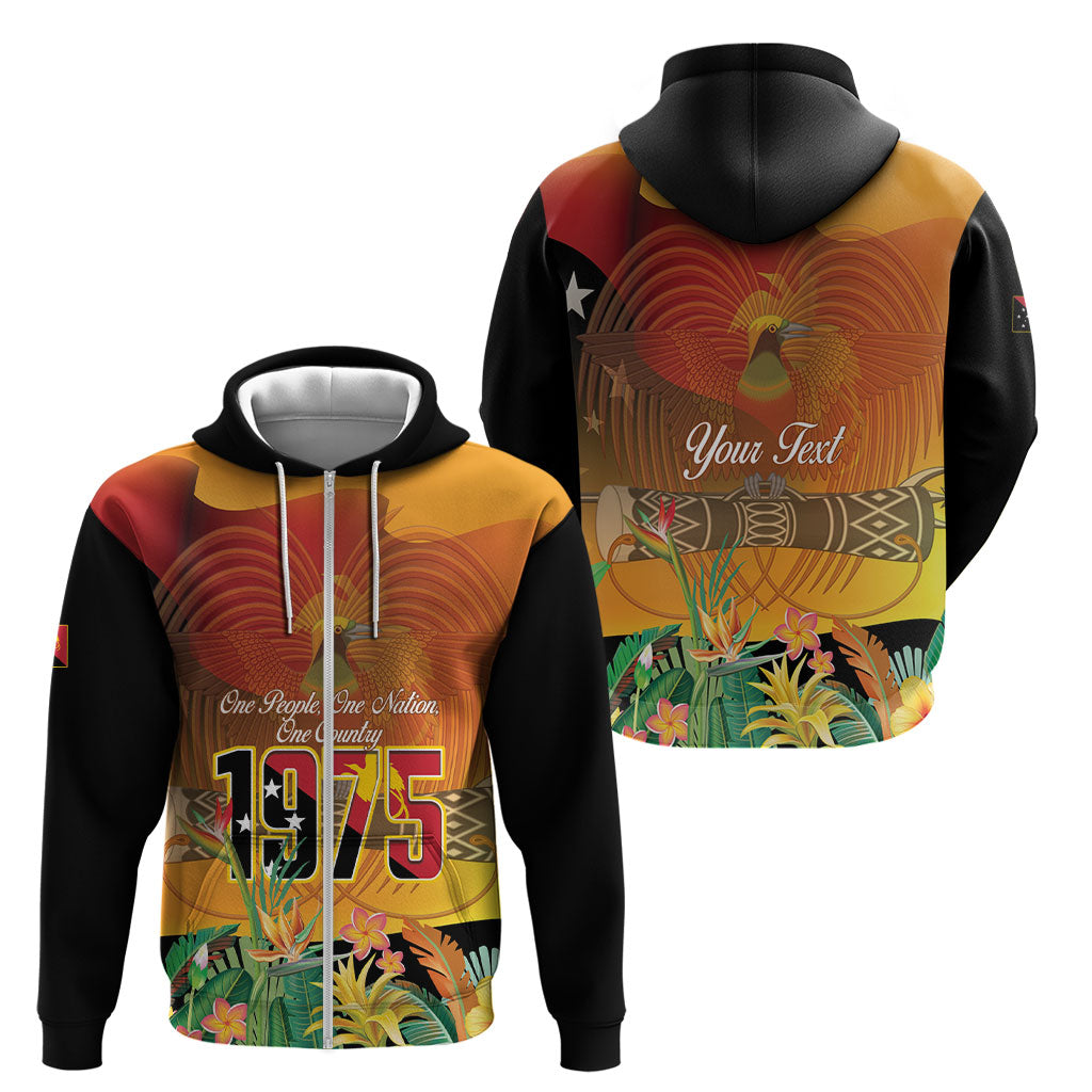 Personalised Papua New Guinea Independence Day Zip Hoodie One People One Nation One Country LT14 - Polynesian Pride