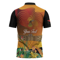 Personalised Papua New Guinea Independence Day Zipper Polo Shirt One People One Nation One Country LT14 - Polynesian Pride