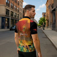 Personalised Papua New Guinea Independence Day Zipper Polo Shirt One People One Nation One Country LT14 - Polynesian Pride
