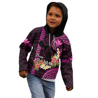 Personalised Hawaii Kid Hoodie Pray For Maui Hawaiian Plumeria Be Strong Pink Verison LT14 - Polynesian Pride