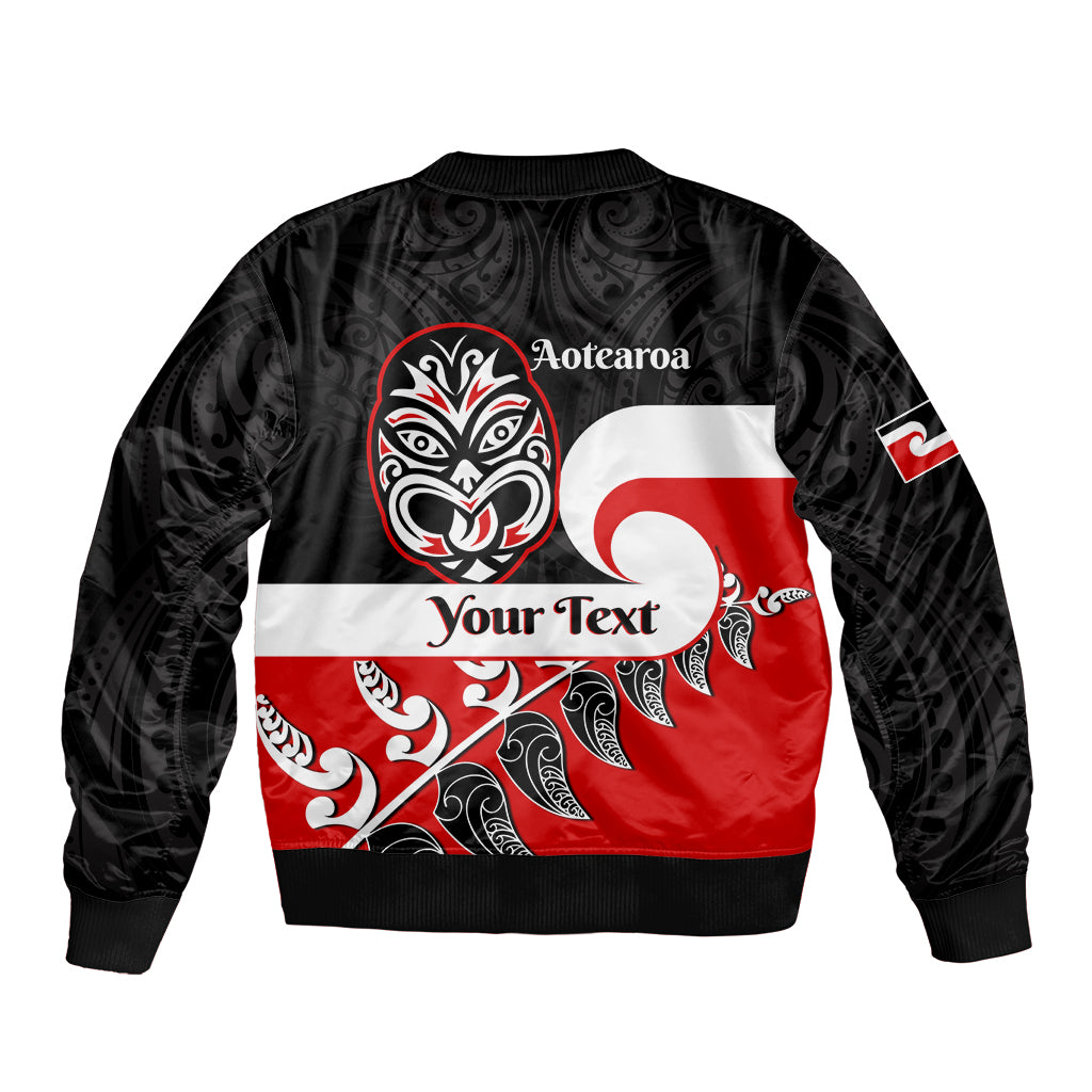 Personalised Te Reo Maori New Zealand Bomber Jacket Kia Haka Maori Fern With Tino Rangatiratanga LT14 - Polynesian Pride