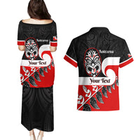 Personalised Te Reo Maori New Zealand Couples Matching Puletasi Dress and Hawaiian Shirt Kia Haka Maori Fern With Tino Rangatiratanga LT14 - Polynesian Pride
