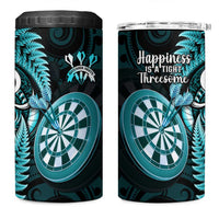 New Zealand Darts 4 in 1 Can Cooler Tumbler Happiness Is A Tight Threesome Maori Turquoise LT14 One Size: 16 oz Turquoise - Polynesian Pride