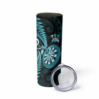 New Zealand Darts Skinny Tumbler Happiness Is A Tight Threesome Maori Turquoise LT14 - Polynesian Pride
