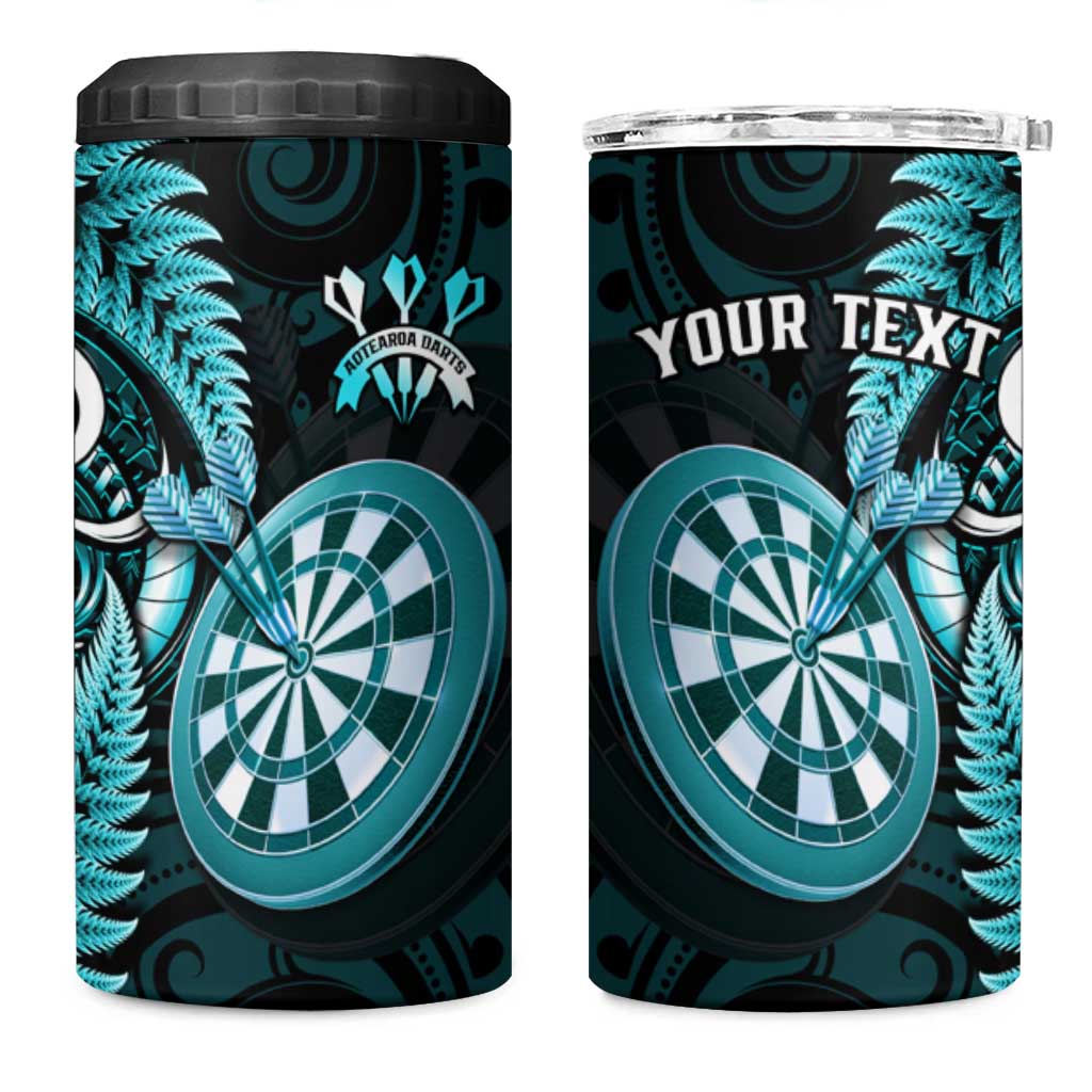 Personalised New Zealand Darts 4 in 1 Can Cooler Tumbler Happiness Is A Tight Threesome Maori Turquoise LT14 One Size: 16 oz Turquoise - Polynesian Pride