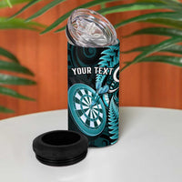 Personalised New Zealand Darts 4 in 1 Can Cooler Tumbler Happiness Is A Tight Threesome Maori Turquoise LT14 - Polynesian Pride