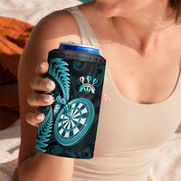Personalised New Zealand Darts 4 in 1 Can Cooler Tumbler Happiness Is A Tight Threesome Maori Turquoise LT14 - Polynesian Pride