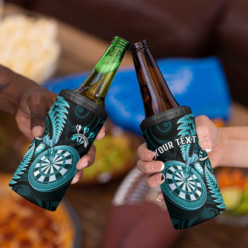 Personalised New Zealand Darts 4 in 1 Can Cooler Tumbler Happiness Is A Tight Threesome Maori Turquoise LT14 - Polynesian Pride
